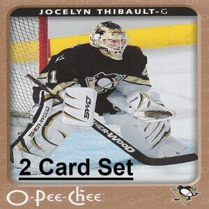 Jocelyn Thibault Pittsburgh Penguins NHL Hockey Card Collection - 2 Card Set